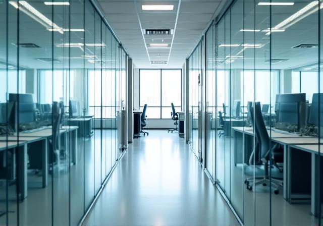 Espacio de oficina moderno perfectamente limpio
